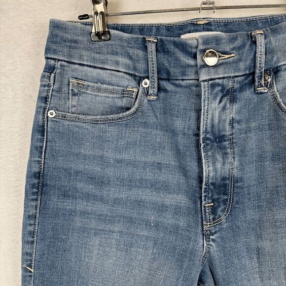 Good American Good Legs High Waist Distressed Crop Skinny Jeans Size 4 / 27 - Picture 4 of 13